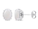 2.00 Carat (ctw) Opal Oval Stud Earrings in Sterling Silver